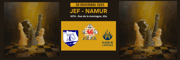 Bannière JEF 30/11/2025 30 novembre 2025 - JEF Namur - IATA Rue de la Montagne 43A